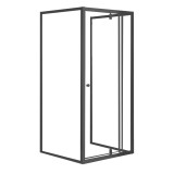 Leziter Flexi falsíkra szerelhető aszimmetrikus zuhanykabin 80x90 cm zuhanytálca nélkül fekete