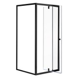 Leziter Flexi falsíkra szerelhető szögletes zuhanykabin 80x80 cm zuhanytálca nélkül fekete