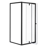 Leziter Flexi falsíkra szerelhető szögletes zuhanykabin 80x80 cm zuhanytálca nélkül fekete