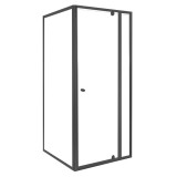 Leziter Flexi sarokba szerelhető szögletes zuhanykabin 80x80 cm zuhanytálca nélkül fekete