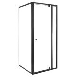 Leziter Flexi sarokba szerelhető szögletes zuhanykabin 90x90 cm zuhanytálca nélkül fekete