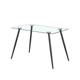 Leziter Lana 120 cm szögletes üveg étkezőasztal fekete