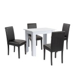 Leziter Leon 4+1 étkező garnitúra fehér-fekete