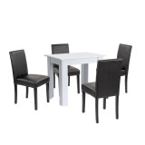 Leziter Leon 4+1 étkező garnitúra fehér-fekete