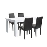 Leziter Leon 4+1 étkező garnitúra fehér-fekete