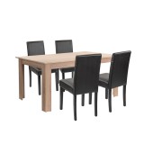 Leziter Leon 4+1 étkező garnitúra sonoma tölgy-fekete