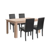 Leziter Leon 4+1 étkező garnitúra sonoma tölgy-fekete