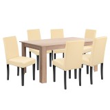 Leziter Leon 6+1 étkező garnitúra sonoma tölgy-bézs