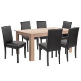 Leziter Leon 6+1 étkező garnitúra sonoma tölgy-fekete