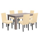 Leziter Leon 6+1 étkező garnitúra yorki tölgy-bézs