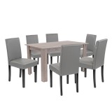 Leziter Leon 6+1 étkező garnitúra yorki tölgy-szürke