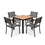 Leziter Lido 80 4+1 kerti bútor garnitúra szett fekete-fa hatású