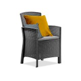 Leziter Lima műrattan karfás szék grafit