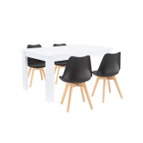 Leziter Lola 4+1 étkező garnitúra fekete-fehér