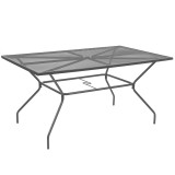 Leziter Melfi fém mesh kerti asztal 150x90x75 cm antracit