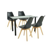 Leziter Merlo 4+1 étkező garnitúra fekete