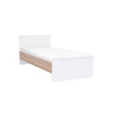 Leziter Miami egyszemélyes ágy 90x200 cm fehér-sonoma tölgy