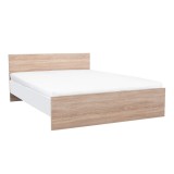 Leziter Miami franciaágy ágyneműtartó nélkül 160x200 cm sonoma tölgy-fehér