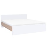 Leziter Miami franciaágy ágyneműtartó nélkül 180x200 cm fehér-sonoma tölgy