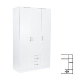 Leziter Miami gardróbszekrény 120x205 cm fehér-fehér