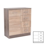 Leziter Miami komód 1 ajtós 4 fiókos 80x92 cm sonoma tölgy-yorki tölgy