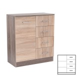 Leziter Miami komód 1 ajtós 4 fiókos 80x92 cm sonoma tölgy-yorki tölgy