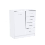 Leziter Miami komód 1ajtós 4 fiókos 80x92 cm fehér-fehér