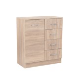 Leziter Miami komód 1ajtós 4 fiókos 80x92 cm sonoma tölgy-sonoma tölgy