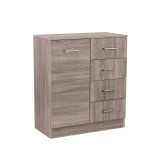 Leziter Miami komód 1ajtós 4 fiókos 80x92 cm yorki tölgy-yorki tölgy