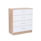 Leziter Miami komód 4 fiókos 80x92 cm fehér-sonoma tölgy