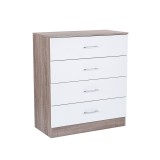 Leziter Miami komód 4 fiókos 80x92 cm fehér-yorki tölgy