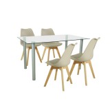 Leziter Midori 4+1 étkező garnitúra bézs