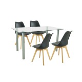 Leziter Midori 4+1 étkező garnitúra fekete