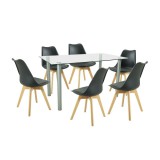 Leziter Midori 6+1 étkező garnitúra fekete