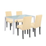 Leziter Mira 4+1 étkező garnitúra fehér-bézs