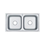 Leziter Nago szögletes két medencés rozsdamentes mosogató