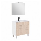 Leziter Neo Prime 80 komplett fürdőszoba bútor fehér-sonoma tölgy