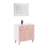 Leziter Neo Vision 80 komplett fürdőszoba bútor fehér-sonoma tölgy