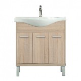 Leziter Nerva 75 cm-es bútorhoz alsószekrény, mosdóval, Sonoma tölgy