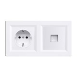 Leziter Nova földelt csatlakozóaljzat dugalj 16A 250V UTP csatlakozóval fehér kerettel