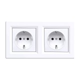 Leziter Nova földelt csatlakozóaljzat kettős dugalj 16A 250V fehér kerettel