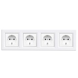 Leziter Nova IV négy földelt csatlakozóaljzat dugalj 16A 250V fehér kerettel