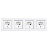 Leziter Nova IV négy földelt csatlakozóaljzat dugalj 16A 250V fehér kerettel