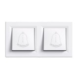 Leziter Nova kettős csengő kapcsoló 101N fehér kerettel