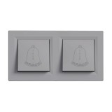 Leziter Nova kettős csengő kapcsoló 101N szürke kerettel