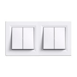 Leziter Nova kettős csillárkapcsoló 10A 250V 105 fehér kerettel