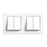 Leziter Nova kettős csillárkapcsoló 10A 250V 105 fehér kerettel