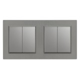 Leziter Nova kettős csillárkapcsoló 10A 250V 105 szürke kerettel