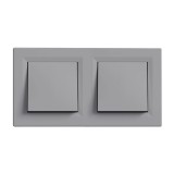 Leziter Nova kettős egy áramkörös egypólusú kapcsoló 10A 250V 101 szürke kerettel