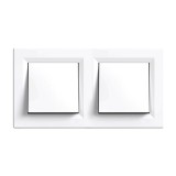 Leziter Nova kettős kereszt kapcsoló 10A 250V 107 fehér dupla kerettel